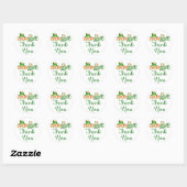 Stickers de mariage Merci Green Lovebirds (Feuille)