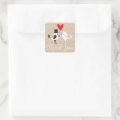 Stickers de mariage Merci Lovebirds & Hearts (Sac)