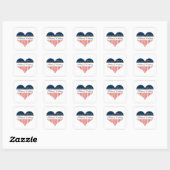 Stickers de mariage militaire du drapeau du coeur  (Feuille)