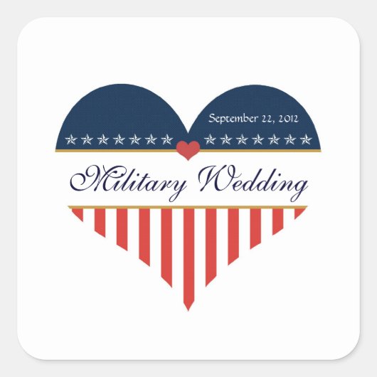 Stickers de mariage militaire du drapeau du coeur  (Devant)