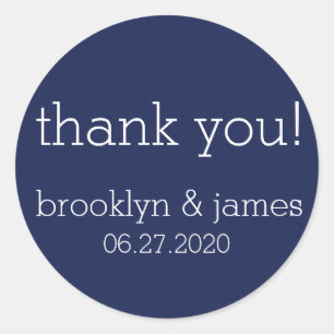 Stickers de mariage moderne bleu marine