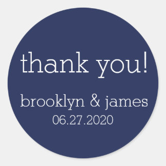 Stickers de mariage moderne bleu marine