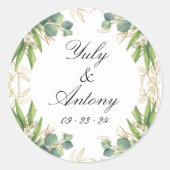 Stickers de mariage moderne Wild Green Feuille (Devant)
