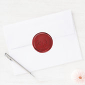 Stickers de mariage Monogram Red Wax Seal (Enveloppe)
