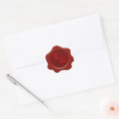 Stickers de mariage Monogram Red Wax Seal (Enveloppe)