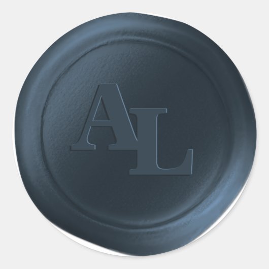 Stickers de mariage Monogramme de cire bleu clair (Devant)