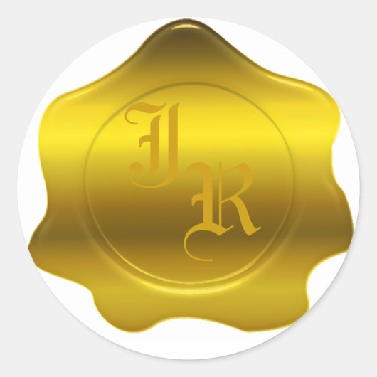 Stickers de mariage Monogramme de cire de phoque (Devant)