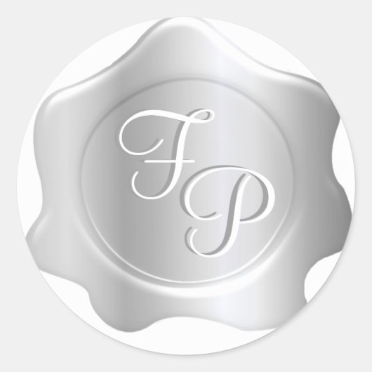 Stickers de mariage Monogramme de cire de phoque (Devant)