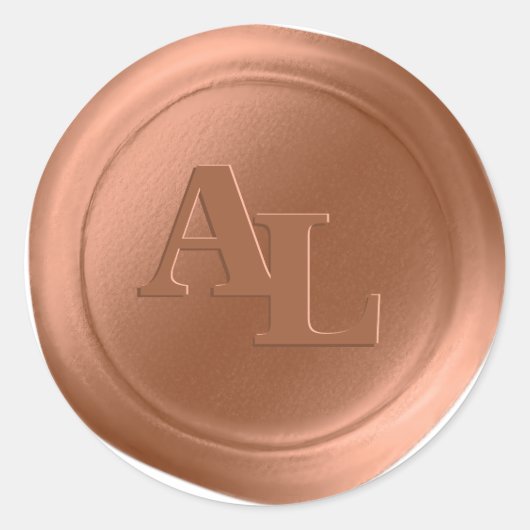 Stickers de mariage Monogramme de cire Terra Cotta (Devant)