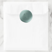 Stickers de mariage Monogramme de cire vert pin (Sac)