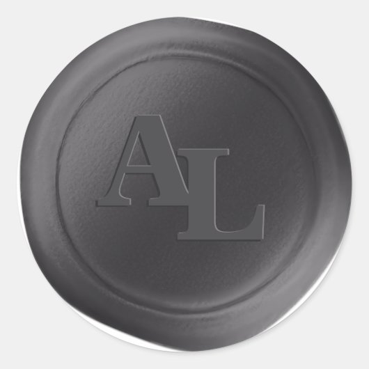 Stickers de mariage Monogramme de sceau de cire gr (Devant)