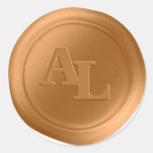 Stickers de mariage monogramme Gras Or Seal (Devant)