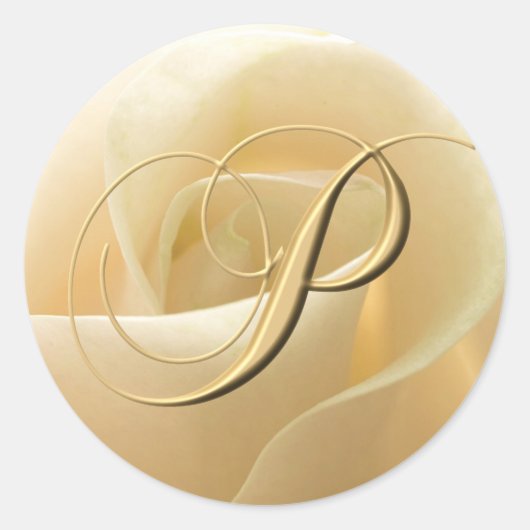 Stickers de mariage monogramme - lettre P (Devant)