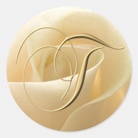Stickers de mariage monogramme - lettre T (Devant)