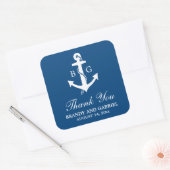 Stickers de mariage Monogramme Merci bleu (Enveloppe)