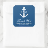 Stickers de mariage Monogramme Merci bleu (Sac)