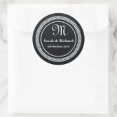 Stickers de mariage monogramme : Pois noirs (Sac)
