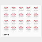 Stickers de mariage Monogramme rouge et blanc (Feuille)