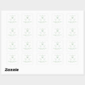 Stickers de mariage Monogramme vert Whimsical Flou (Feuille)