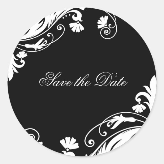 Stickers de mariage noir et blanc classique (Devant)