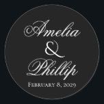 Stickers de mariage noir et blanc élégant<br><div class="desc">Le noir et le blanc sont des couleurs intemporelles à la fois élégantes et sobres. Le style moderne de cette suite mariage rendra votre mariage encore plus mémorable ! Entièrement personnalisable, des polices aux couleurs. N’hésitez pas à nous contacter si vous désirez un design ou un changement qui ne peut...</div>