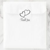Stickers de mariage noir et blanc Merci Coeurs (Sac)