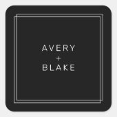 Stickers de mariage noir moderne / AVERY Suite (Devant)