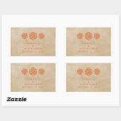 Stickers de mariage Orange Grunge D20 Dice Gamer (Feuille)