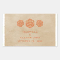 Stickers de mariage Orange Grunge D20 Dice Gamer