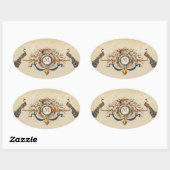 Stickers de mariage Peacock élégant avec Monogramm (Feuille)