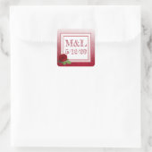 Stickers de mariage personnalisés à la rose rouge (Sac)