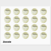 Stickers de mariage personnalisés Gold avec texte  (Feuille)