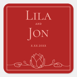 Stickers de mariage personnalisés Lotus