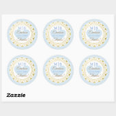 Stickers de mariage personnalisés Merci Blue Gold (Feuille)