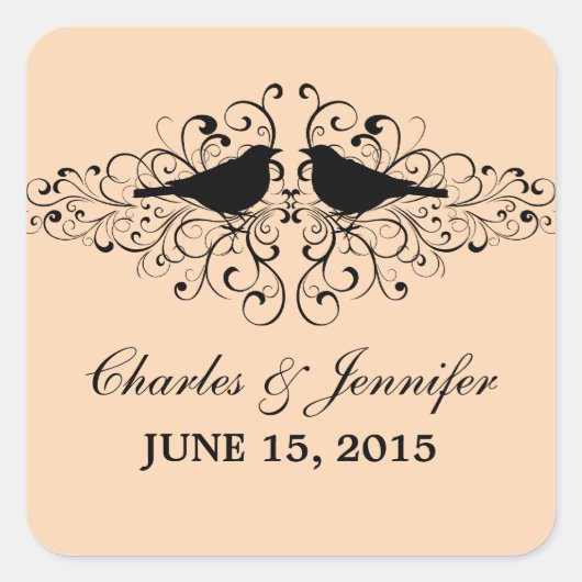 Stickers de mariage pour Inséparables de corail (Devant)