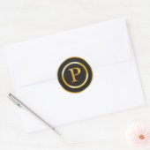 Stickers de mariage pour monogramme d'or P initial (Enveloppe)