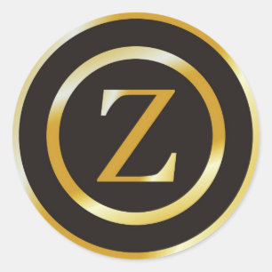Stickers de mariage pour monogramme d'or Z initial
