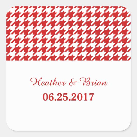 Stickers de mariage Red Houndstooth (Devant)