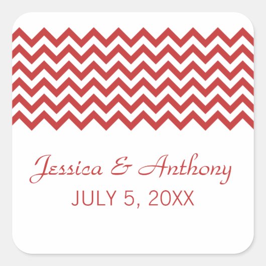 Stickers de mariage Red Simple Chevron (Devant)