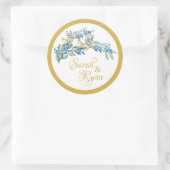 Stickers de mariage rond à branche verte (Sac)