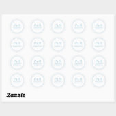 Stickers de mariage rond cerclés en bleu (Feuille)