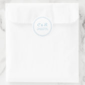 Stickers de mariage rond cerclés en bleu (Sac)