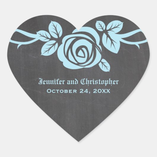 Stickers de mariage Rose bleu (Devant)