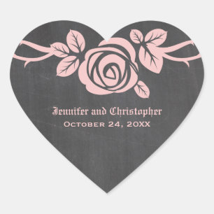 Stickers de Mariage Rose Chalkboard rose