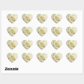 Stickers de mariage Rose du coeur (Feuille)