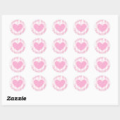 Stickers de mariage rose et blanc personnalisés (Feuille)