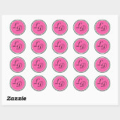 Stickers de mariage rose et noir Monogramme (Feuille)