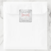 Stickers de mariage rose libellule (Sac)