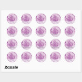 Stickers de mariage rose lilas Date (Feuille)