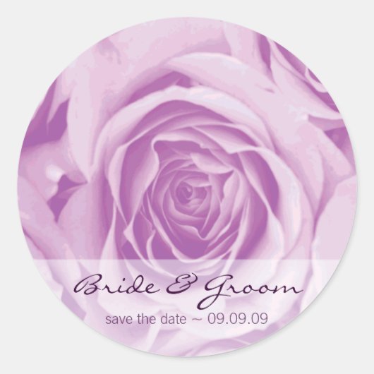 Stickers de mariage rose lilas Date (Devant)